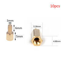 เสา Pcb คณะกรรมการชายหญิง Spacer/ หญิง Spacer 10ชิ้น/ล็อตทองเหลืองทองแดง M3 Hex คอลัมน์สนับสนุน Spacer