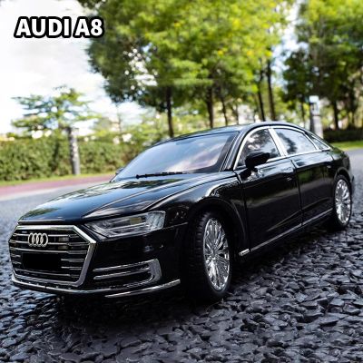 1:24 Audi A8 Luxury Car Alloy Car Diecasts &amp; Toy Vehicles Car Model Sound And Light Pull Back Car Toys For Kids Gifts