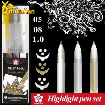 Sakura Gelly Roll Classic White Gel Pen - 3 Pen Set (Fine/Medium