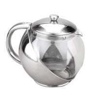 Household Stainless Steel Glass Spherical Flower Teapot Coffee Pot Convenient Brewing Device