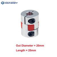 1pc D20L25 coupler D20 L25 aluminum plum flexible shaft BW coupling motor connector solid rubber pad 6mm 6.35mm 8mm 10mm