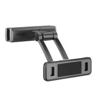 360 องศาหมุนได้ ABS ลื่นปรับได้ติดตั้งง่าย Universal Headrest Mount Telescopic ภายในโทรศัพท์มือถือรถที่วางแท็บเล็ต