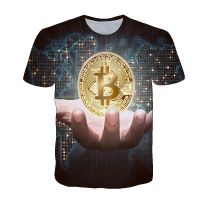 Summer 3D Bitcoin Revolution Cryptocurrency graphic t shirts Btc Blockchain Pattern Print T-shirt Fashion Handsome t shirt Tops