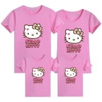 เสื้อยืดผ้าฝ้าย9สีลาย Hello Kitty เสื้อยืดสำหรับครอบครัวของผู้หญิงเสื้อยืดสำหรับผู้ชายเสื้อยืดสำหรับใส่ในครอบครัวเสื้อยืดครอบครัวชุดเข้ากันสำหรับงานเลี้ยงวันเกิดของคู่รักเสื้อยืด