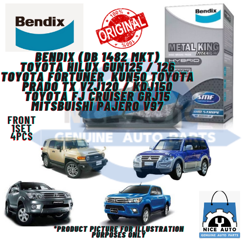 TOYOTA HILUX (GUN125 / GUN126) / FORTUNER (KUN50) FRONT BRAKE PAD