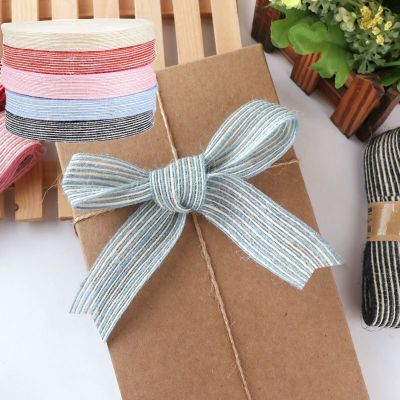 10M/Roll Colored Jute Burlap Hessian Ribbon With Lace Vintage Rustic Wedding Party Christmas Decoration DIY Crafts Gift Wrapping Gift Wrapping  Bags