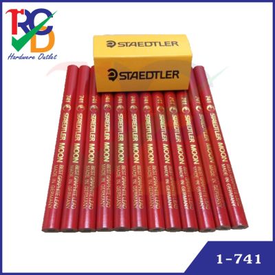 STEADLER ดินสอช่างไม้ 1-741 MOON ด้ามสีแดง (ราคาต่อ 1 แท่ง)
