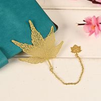 Chinese Style Leaf Bookmark Pendant Tassel Retro Pagination Mark Book Clip Brass Bookmark Page Marker Handmade Writers Readers