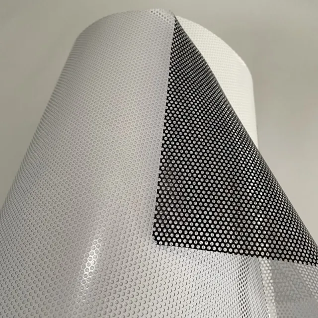 50Cmx300cm Fly Eye Perforated Tint Mesh Film Black One Way Vision Car ...