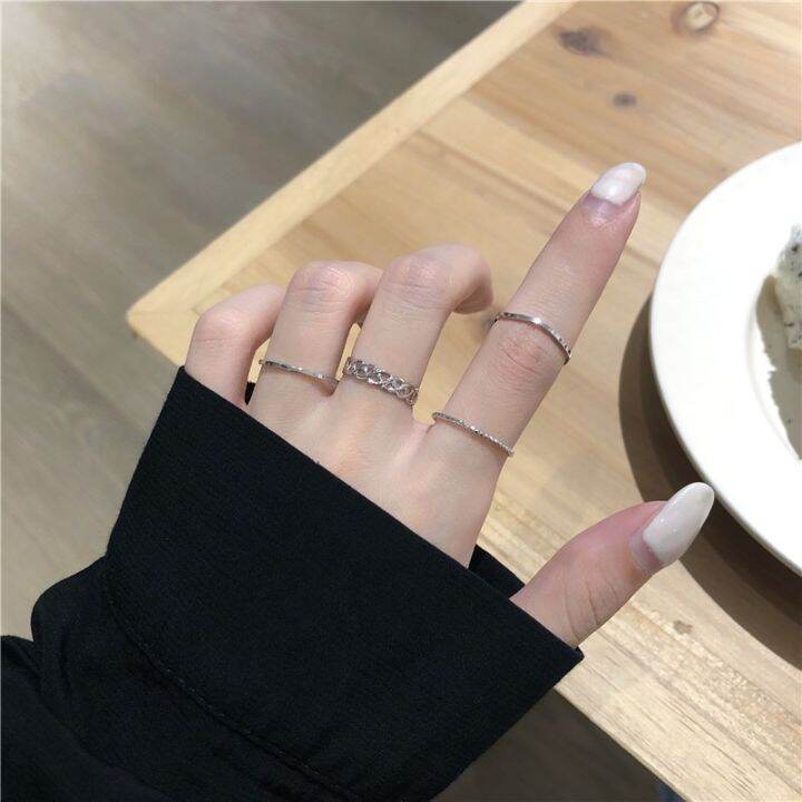 4pcsset-korean-simple-ins-twist-wave-ring-for-women-rings