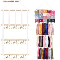 IKEAHOME ตู้เสื้อผ้าไม้เครื่องประดับผม Bando Bayi จัดระเบียบโบว์ผูกผมสำหรับเด็กผู้หญิงตู้เสื้อผ้าที่วางที่คาดผมที่วางที่คาดผมไม้