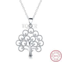 Vintage Luxury Crystal Christmas Tree Charm Statement Pendant Necklace for Women 925 Sterling Silver Fine Jewelry Accessory