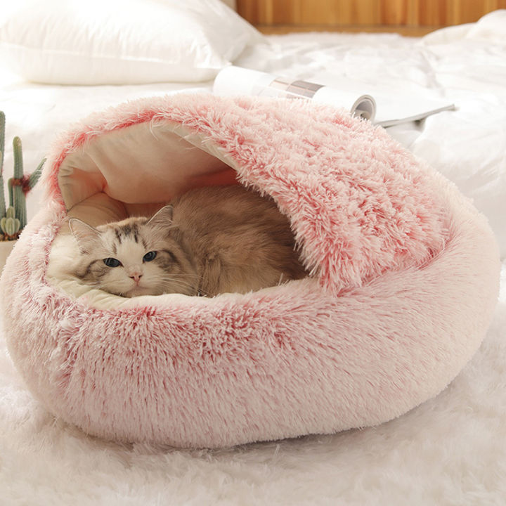 new-style-dog-cat-bed-round-plush-cat-warm-bed-house-soft-long-plush-bed-for-small-dogs-for-cats-nest-2-in-1-cat-animals-bed