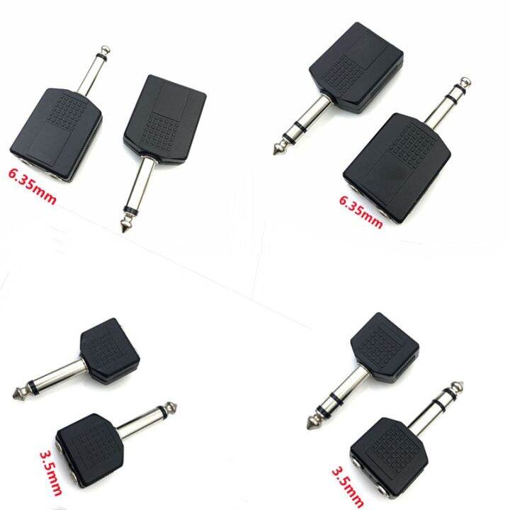 1/4 quot; Mono / Stereo Audio Jack Plug Adapter Male to Female 3.5mm / 6.35mm Dual Jack
