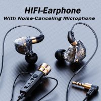 KT02 HiFi Wired Headphones with Microphone Noise-Cancelling Dynamic Earphones In Ear Earbuds Bass Headset For Sports Fitness