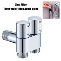 【YF】 G1/2 Zinc Alloy Three-way Filling Angle Valve Wall Mount One Into Two Out Water Cleaning Sprayer for Bathroom Toilet Accessories