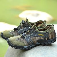 Breathable Waterproof Hiking Shoes Men Suede Mesh Outdoor Sneakers Rock Climbing Shoes Man Sport Quick-Dry Trail Trekking Shoes