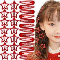 New Y2K Red Star BB Clip Hairpin Womens Side Bang Barrettes Korean Cute for Girls Fashion Five-pointed Stars Hair Clip Headwear