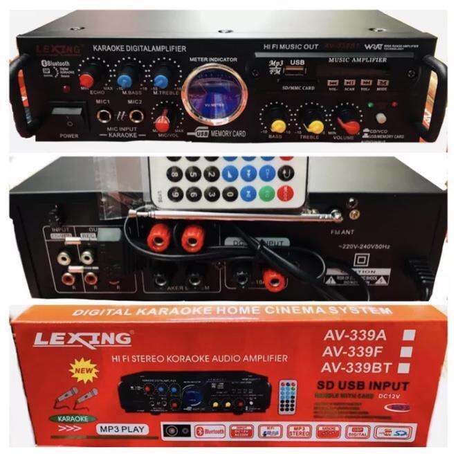 [Hot sales] NEW 12 Volts Amplifie AV339BT Digital Karaoke Amplifier with BT/USB/FM/REMOTE/MP3