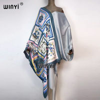 WINYI Middle East Dress Print Boho Color matching Muslim Abaya Bazin Robe Gown Broder Riche y Lady Party maxi beach kaftan