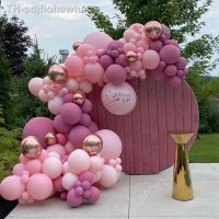 【hot】☎  Pink Garland Arch Feliz Aniversário Decoração Do Partido Crianças Baby Shower Globo Balões De Casamento Fontes