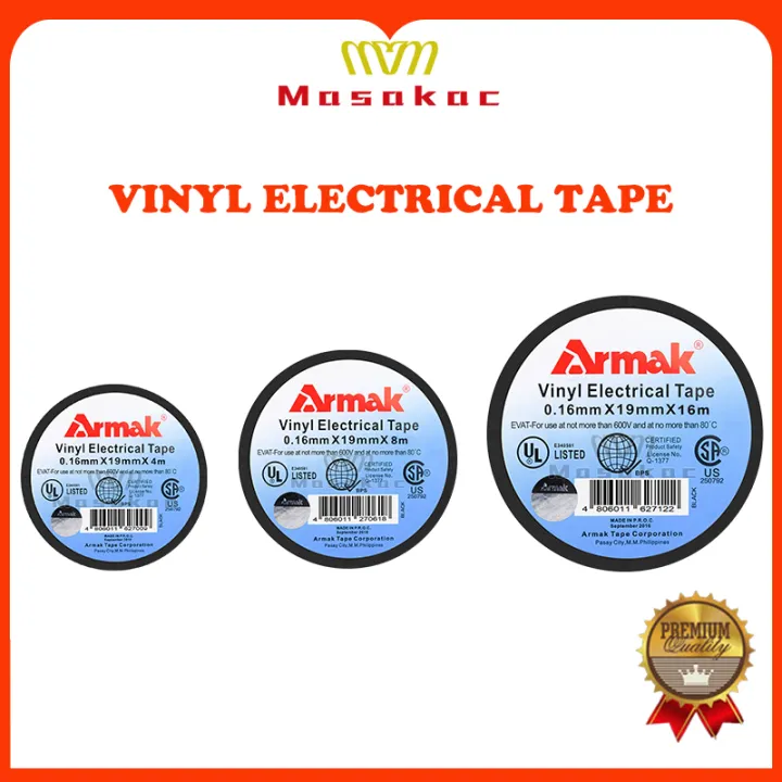 Armak Vinyl Electrical Tape Black 4m 8m 16m | Lazada PH