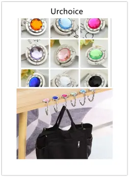 Home Portable Folding Crystal Alloy Purse Handbag Hook Hanger Bag Holder  Hooks