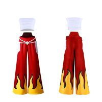 Anime Cosplay Women Japanese Anime Role Erza Scarlet Costume Pants White Tube Tops Red Cool Set Dark Blue Tail Tattoo Sticker