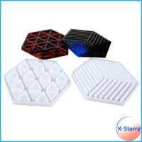 ถาดรองแก้ว X-STARRY ทำจากซิลิโคนทำมือถาดคริสตัลโมลด์ทรงสามเหลี่ยมลายทางทรงสามเหลี่ยมแผ่นรองจาน