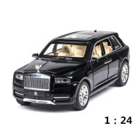 1:24 Diecast Toy Rolls Royce Cullinan โมเดลรถยนต์ล้อโลหะผสมเสียงรถลากของเล่น