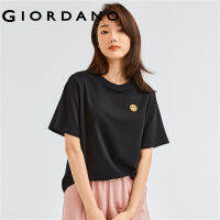 GIORDANO ผู้หญิง เสื้อยืดคอกลมแขนสั้นผ้าฝ้ายถักลายหน้ายิ้ม Free Shipping 05323392