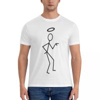 The Saint Stick Figure (Hitam). Kaus Oblong Hitam Esensial Untuk Pria Baju Anime Kaus Hitam Kaus Olahraga Pria