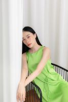 Maryso Olivia dress in Green - เดรสซาติน แขนกุดสีเขียว