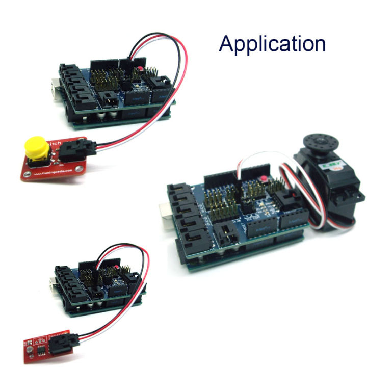 โล่เซ็นเซอร์-arduino-v4-0แผงวงจรไฟฟ้าพัฒนาการขยายตัวโมดูลแบบอะนาล็อกดิจิตอล-v4