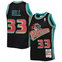 Men S Detroit Pistons Grant Hill Teal Road 1998/99เสื้อคลาสสิกไม้เนื้อแข็ง