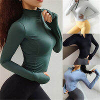 Hang qiao shopNew Fashion Women Long Sleeve Yoga Sports Zipper Shirts T-shirts