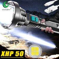 New XHP50 Wick Strong Light Flashlight USB Rechargeable Tactical Hunting Flashlight Built-in Battery Light LED Flashlight