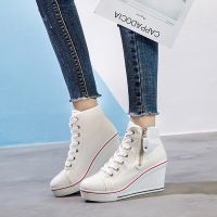 2022 Woman Platform Sneakers Women Casual Shoes Female Canvas Shoes Wedge Ladies Shoes Chunky Shoes Shoe Plus Size