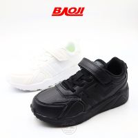 BAOJI ของแท้ 100% รองเท้านักเรียนเด็ก รองเท้าพละเด็ก รองเท้าวิ่ง พื้นโฟมนุ่ม รุ่น BJK114 (ดำ/ ขาว) ไซส์ 33-37
