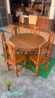 TEAK THAILAND	โต๊ะอาหารทรงกลม 6 ที่นั่ง กว้าง 120 ยาว 120 สูง 78 ซม.