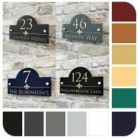 ❁✱ Customize MODERN DOOR NUMBER / ADDRESS PLAQUE GLASS ACRYLIC OUTDOOR HOUSE SIGN