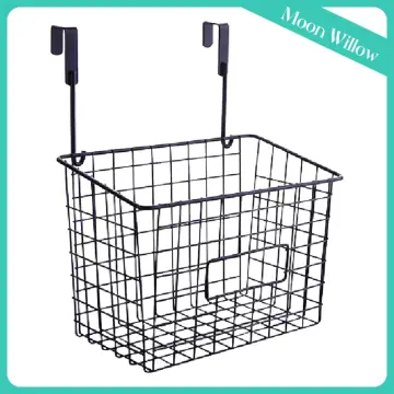 Grid Storage Baskets with Hooks Over Cabinet Door Organizer Wire Basket  Hanging Storage Organizer Kitchen Bathroom