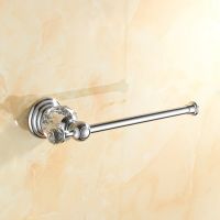 Gold Polished Toilet Paper Holder Solid Brass Bathroom Roll Paper Accessory Wall Mount Crystal Toilet Tissue Paper Holder