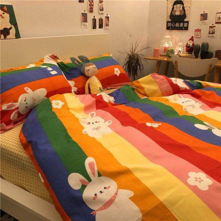 cartoon-rainbow-pattern-bedding-sets-34pcs-childrens-boy-girl-and-adult-bed-linings-duvet-cover-bed-sheet-pillowcase-bed-set