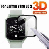 2ชิ้นปกป้องหน้าจอสำหรับ Garmin Venu SQ 2กระจกเทมเปอร์นิ่ม3D ฟิล์มโค้งสำหรับ Garmin Venu SQ2 Venu Sq ฟิล์มกันรอยนาฬิกา