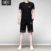 【Hot Sale】 VIWEVSS summer sports suit mens thin section loose running short-sleeved morning clothes t-shirt men