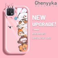 เคส Chenyyka สำหรับ OPPO A15 A35 A15s 4G เคสการ์ตูนน่ารักรูปลิงแมวเสือน่ารักเคสซิลิโคนอ่อนชัดเจนโทรศัพท์ป้องกันเลนส์กล้องสัตว์ประหลาดน้อยน่ารักปลอกโปร่งใสกันกระแทก