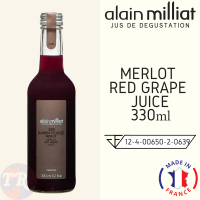 Alain Milliat MERLOT RED GRAPE JUICE อลัน มิเลียท น้ำผลไม้ ไวน์ ไร้แอลกฮอลล์ รส องุ่นแดง แมร์โล 330ml