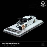 Gtr34 Nissan GTR R34 white carbon 1:64 (TimeMicro)