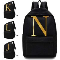 New Canvas Couple High School Bag Men Backpack Shoulders Laptop Backpack Unisex Backpacks Letter Name Pattern PrintedSport Bag